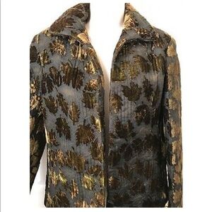Harve Benard Fall Print Quilted Jacket Black Gold